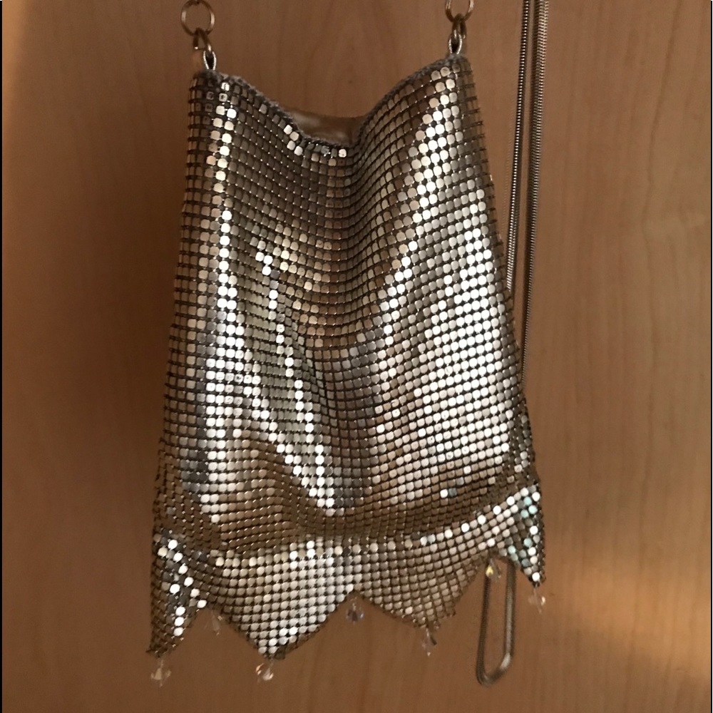 Unique Silver Metal Dress Bag with Beads